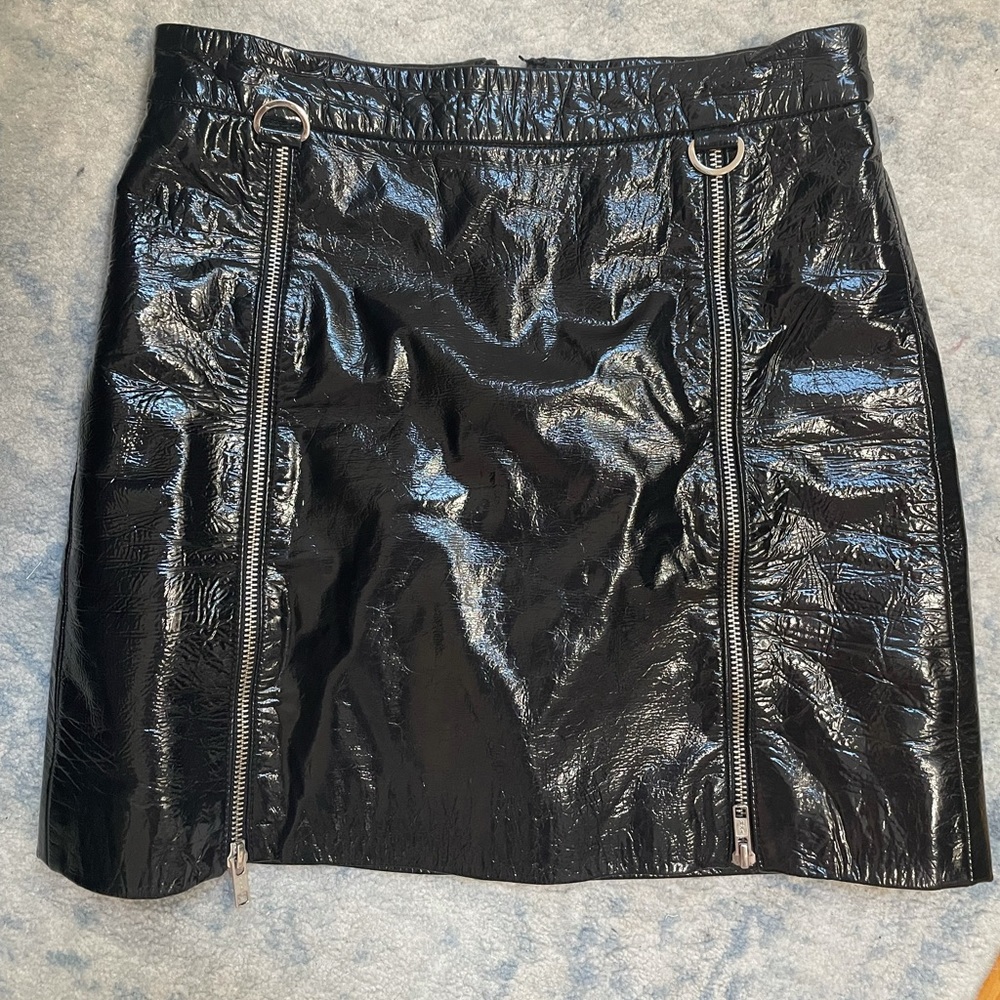 Michelle Mason patent leather skipper skirt